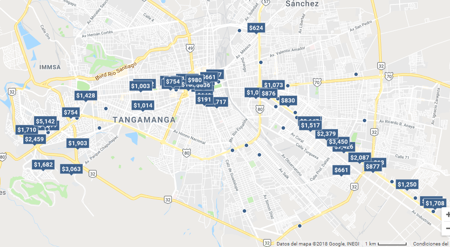 Mapa de hoteles en san luis potosi